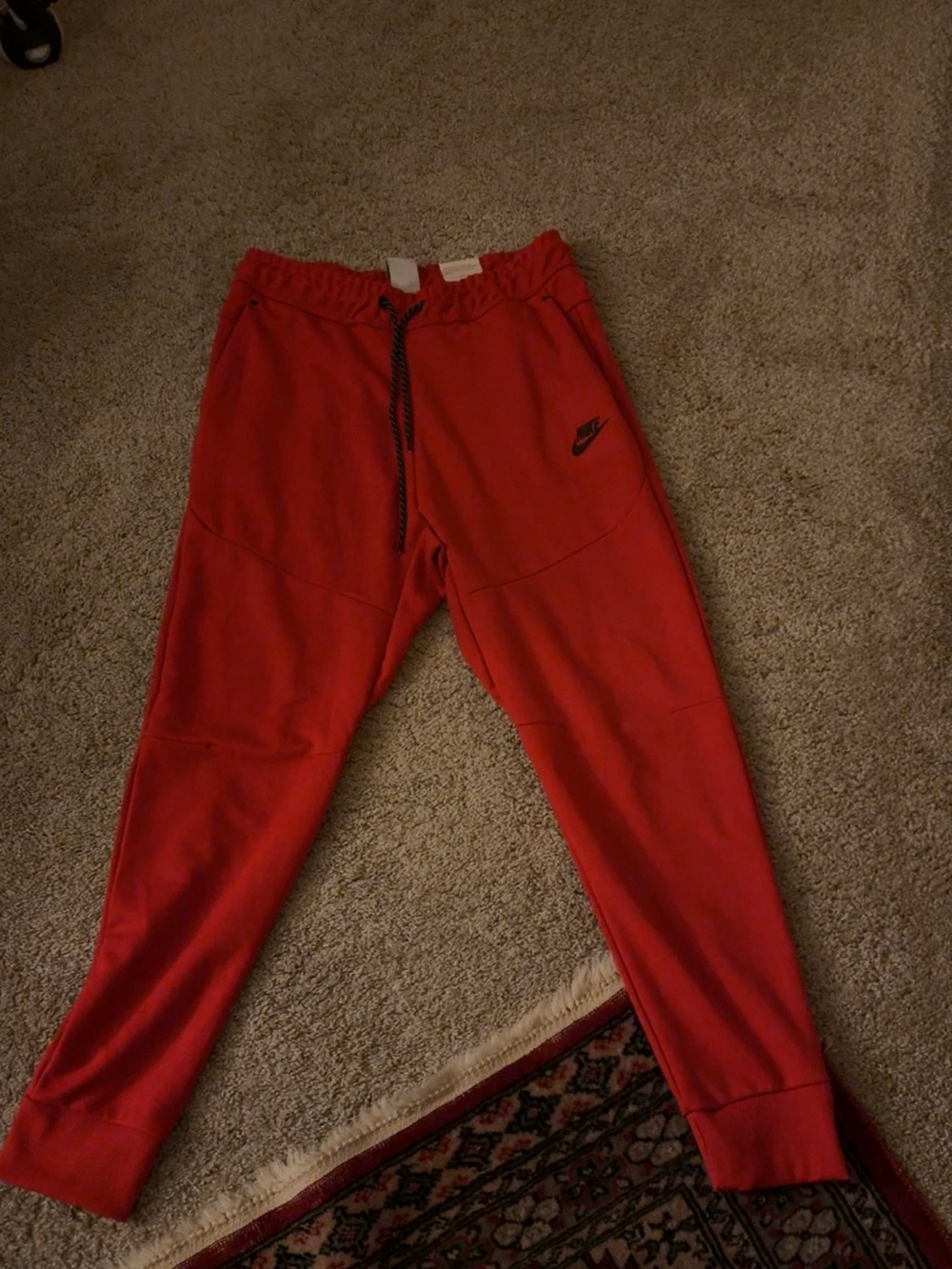 Nike Kids Red Jogger Sweatpants with Black Logo